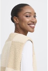 ICHI ICHI - Tonza Checkerboard Sherpa Vest (Fog)