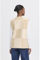 ICHI ICHI - Tonza Checkerboard Sherpa Vest (Fog)