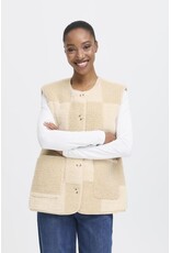 ICHI ICHI - Tonza Checkerboard Sherpa Vest (Fog)