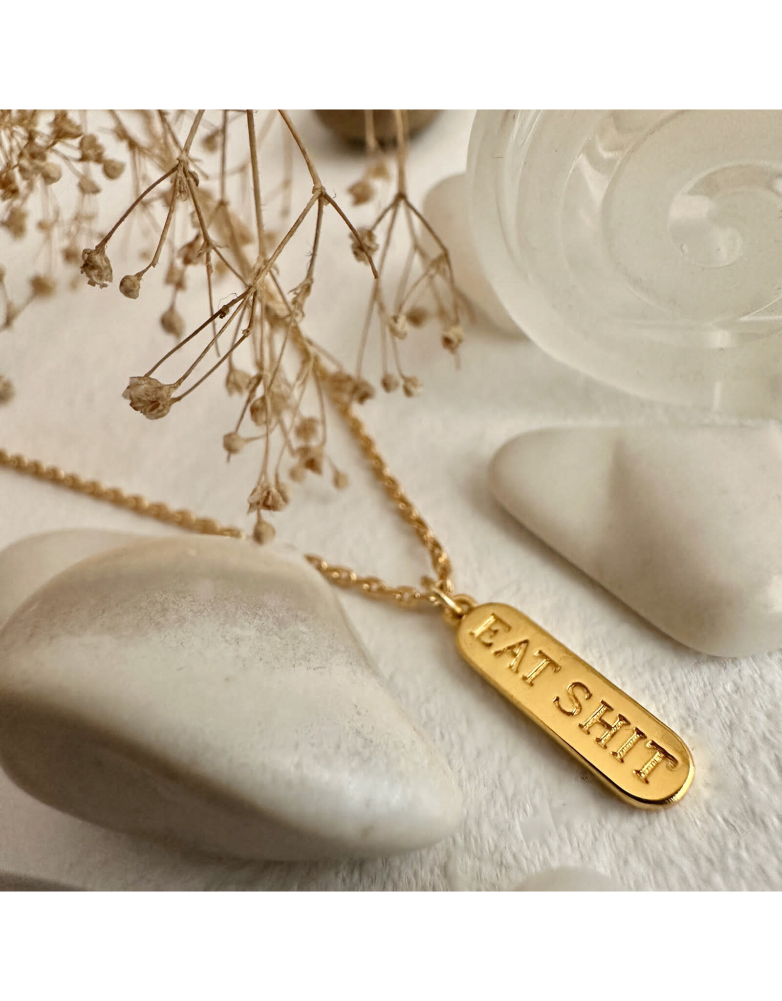 Pika & Bear Pika & Bear - "Customer Service Inner Monologue " Salty Language Charm Necklace