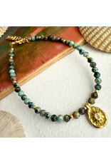 Pika & Bear Pika & Bear - "Hanalei" Natural Stone & Sun Charm Bracelet