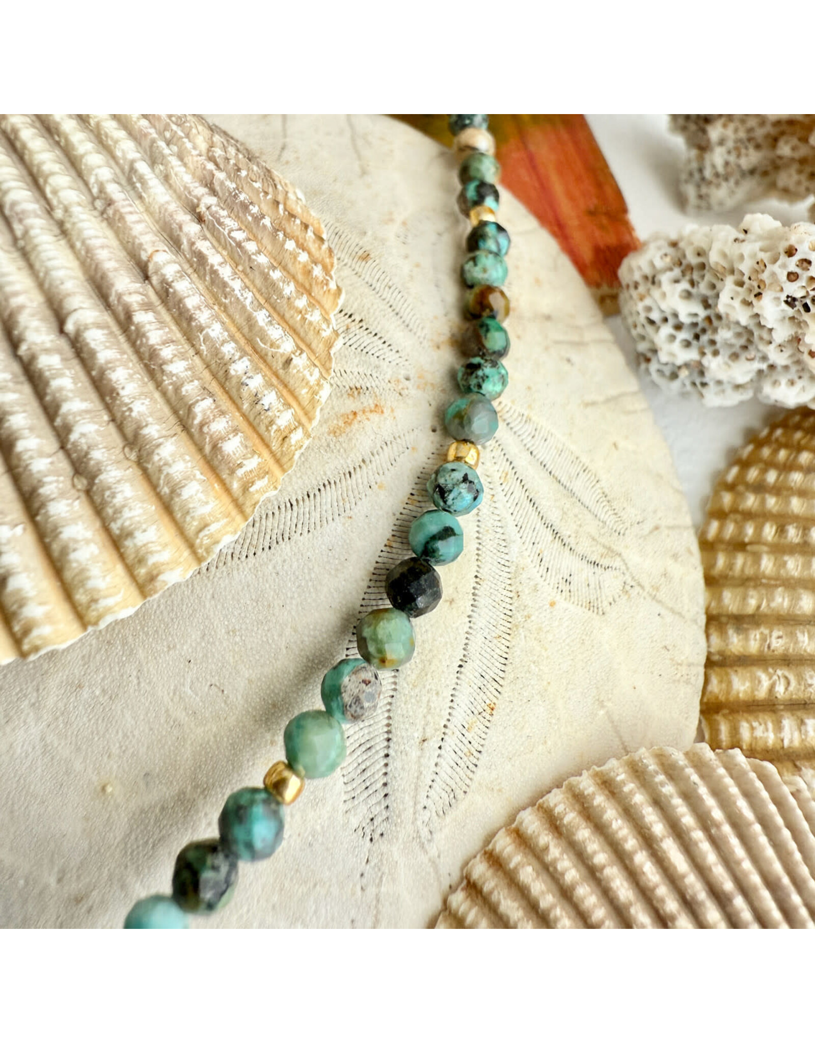 Pika & Bear Pika & Bear - "Hanalei" Natural Stone & Sun Charm Bracelet