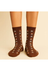 Pika & Bear Pika & Bear - "Chloe" Floral Applique and Pointelle Crew Socks (2 pack)