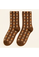 Pika & Bear Pika & Bear - "Chloe" Floral Applique and Pointelle Crew Socks (2 pack)