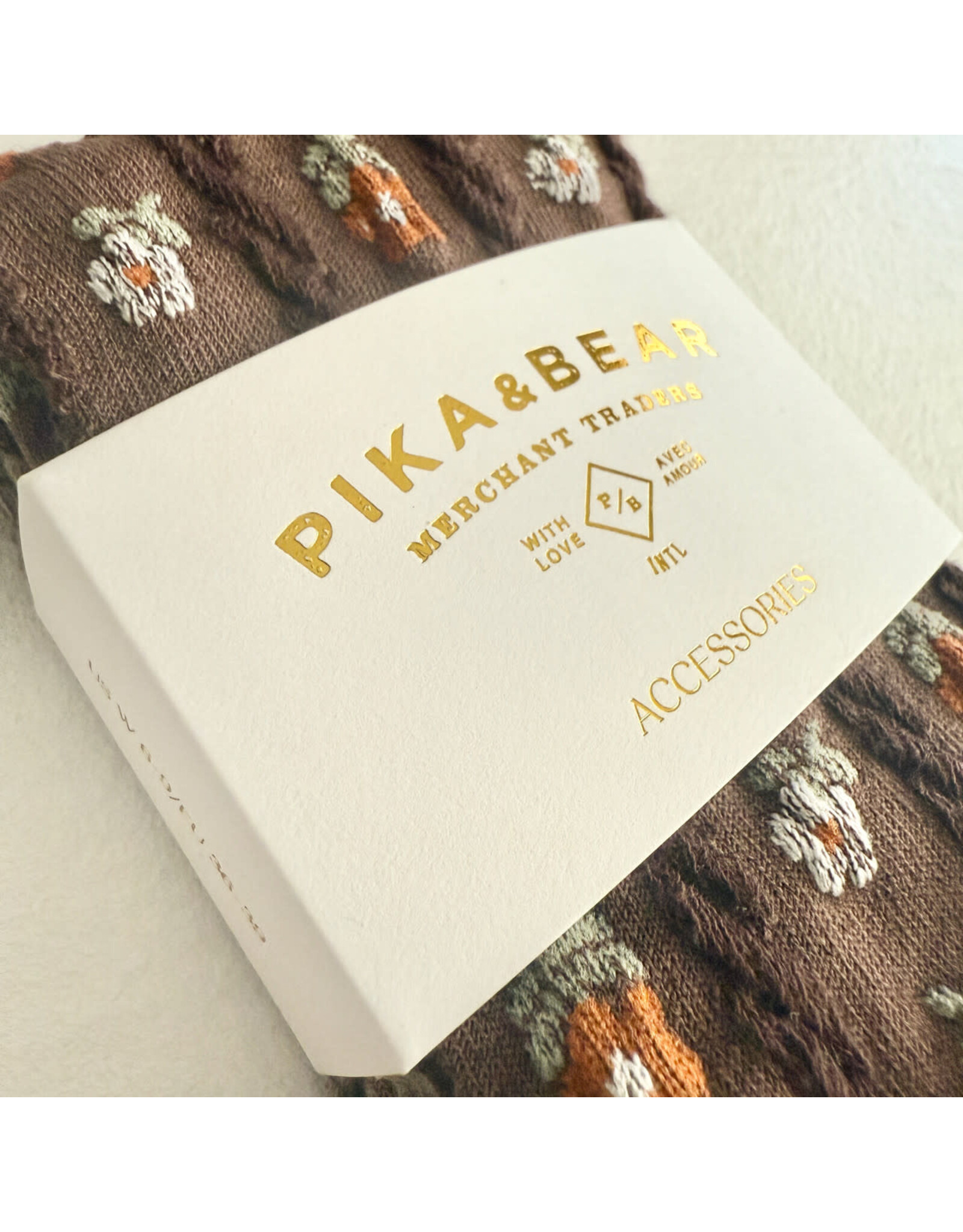 Pika & Bear Pika & Bear - "Chloe" Floral Applique and Pointelle Crew Socks (2 pack)