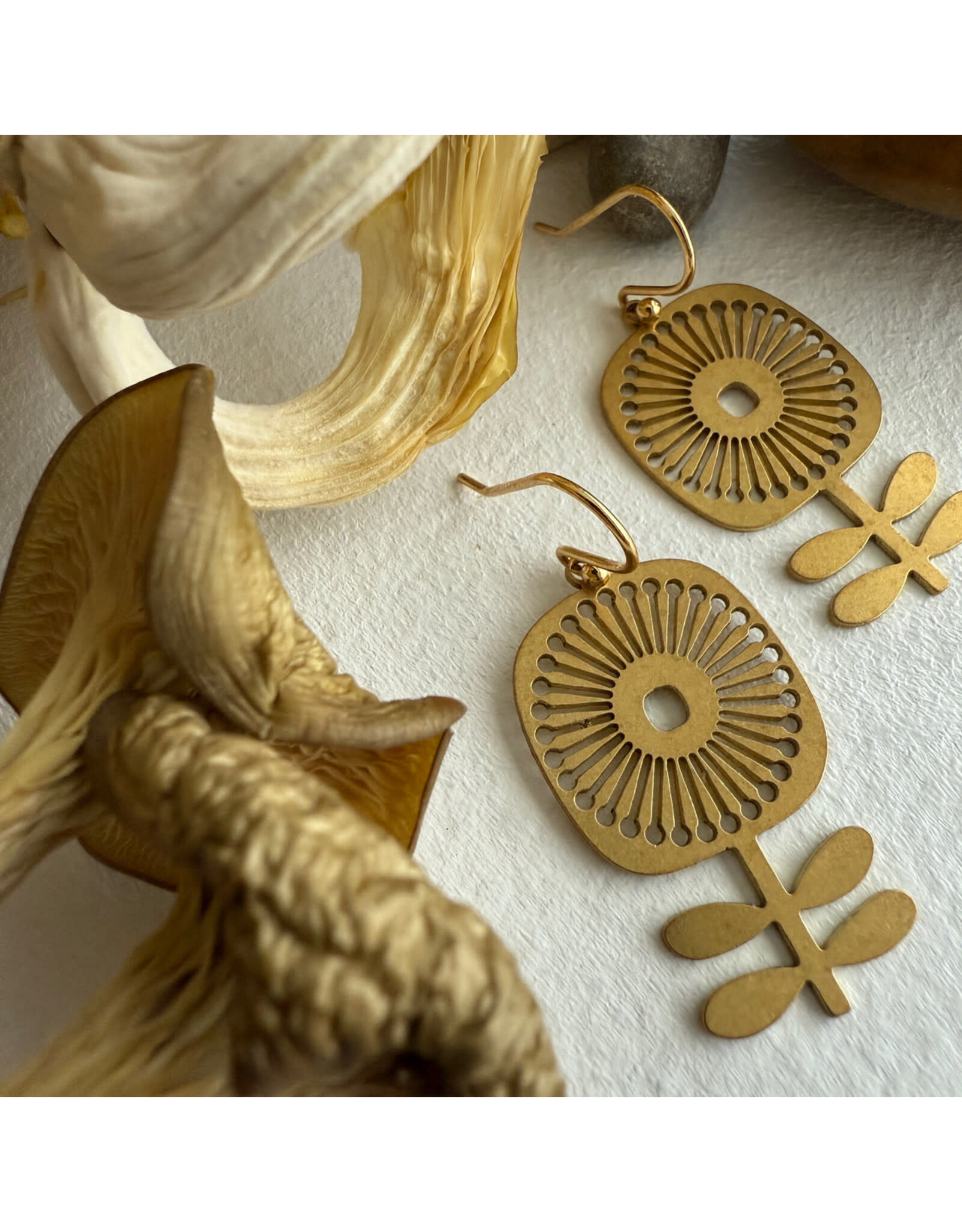 Pika & Bear Pika & Bear - "Blómi" Floral Design Drop Earrings