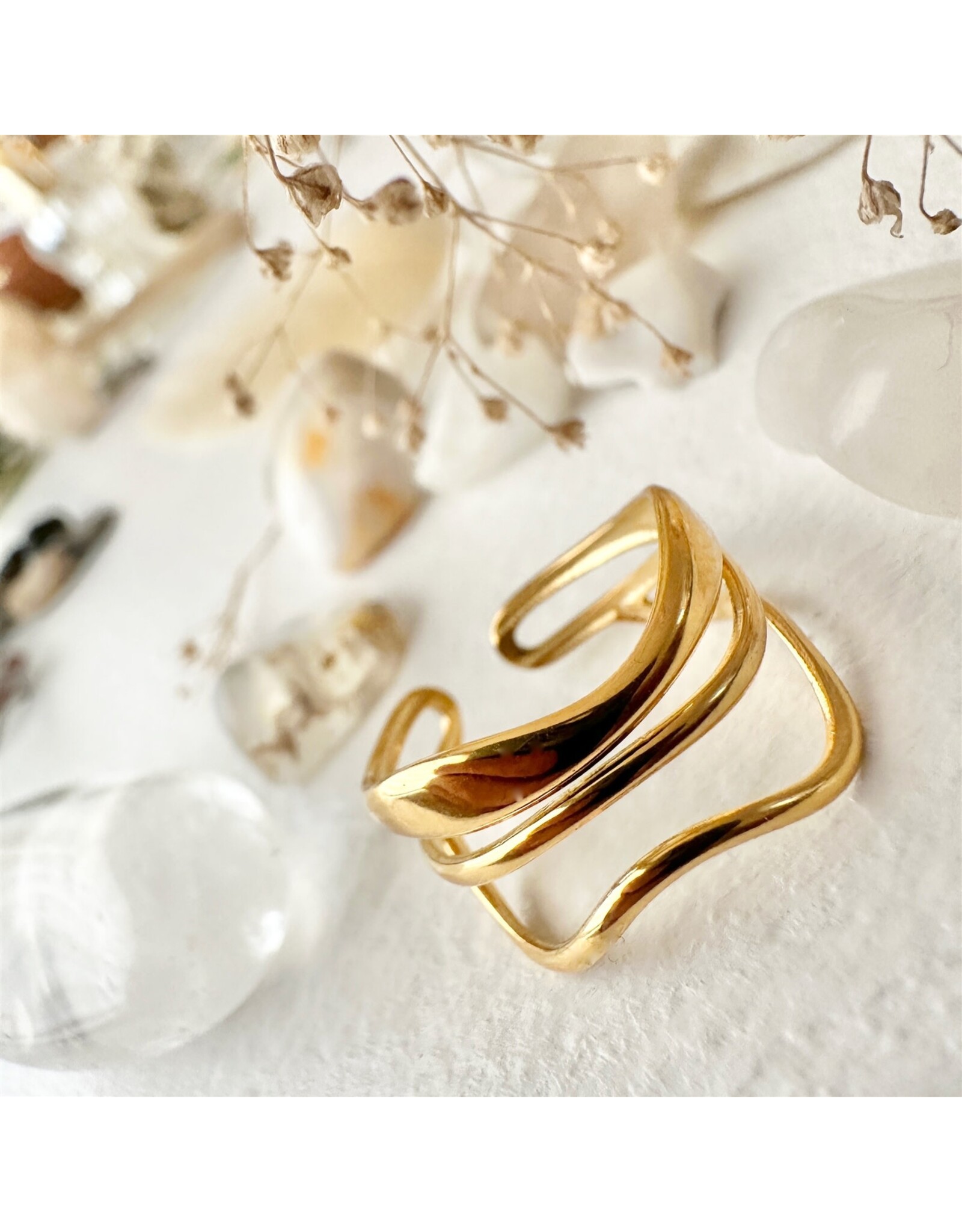 Pika & Bear Pika & Bear - Onda Triple Wavy Adjustable Ring