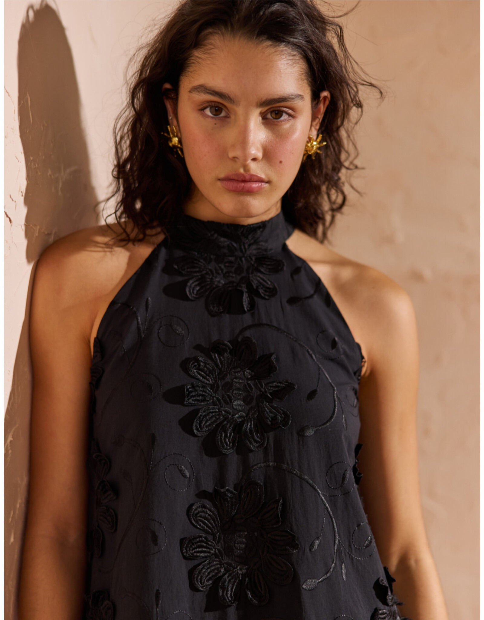 Mink Pink Mink Pink - Roma High Neck Mini Dress (Black)