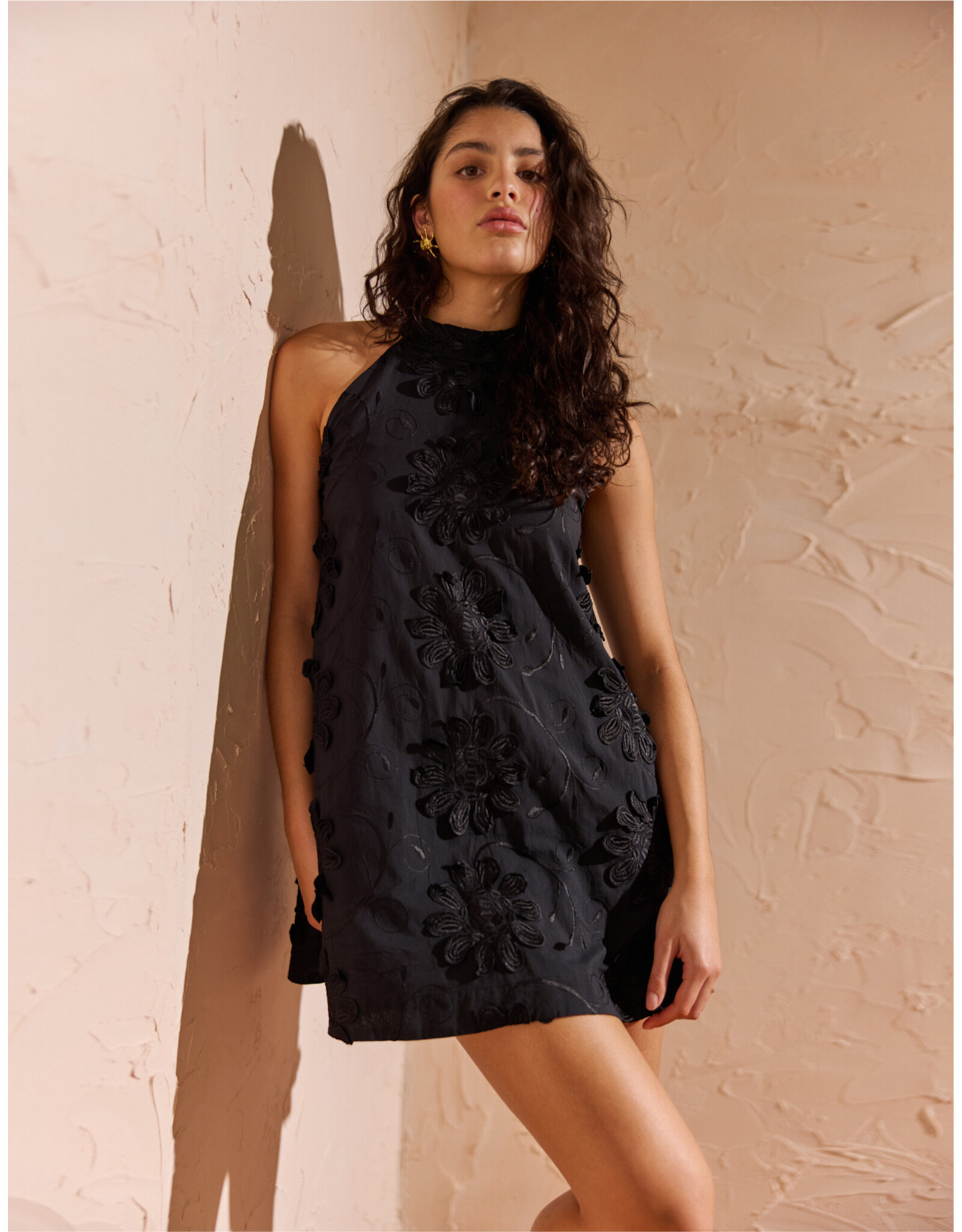 Mink Pink Mink Pink - Roma High Neck Mini Dress (Black)