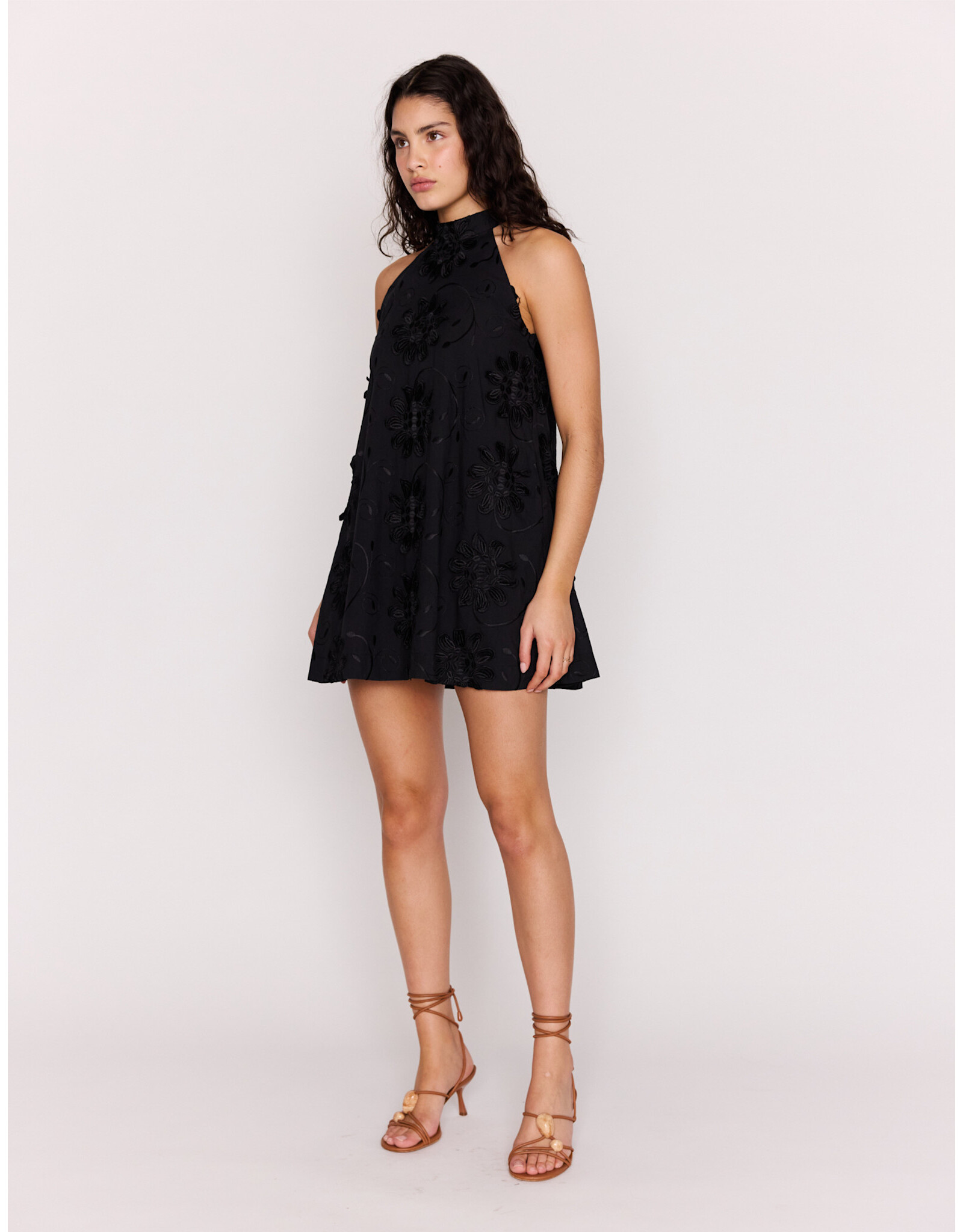 Mink Pink Mink Pink - Roma High Neck Mini Dress (Black)