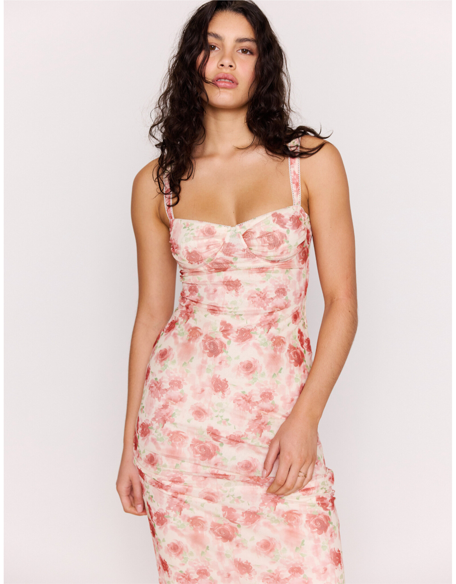 Mink Pink Mink Pink - Camille Mesh Bustier Dress (Pink Floral)
