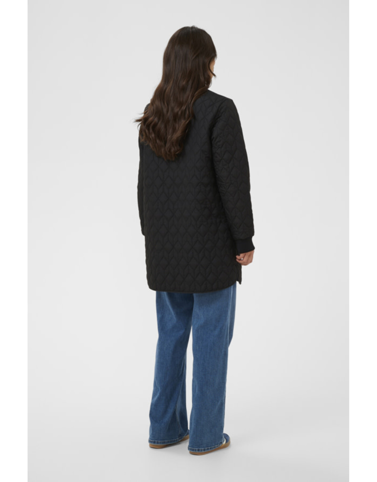 Kaffe Kaffe - Lelia Quilted Long Jacket (Black Deep)