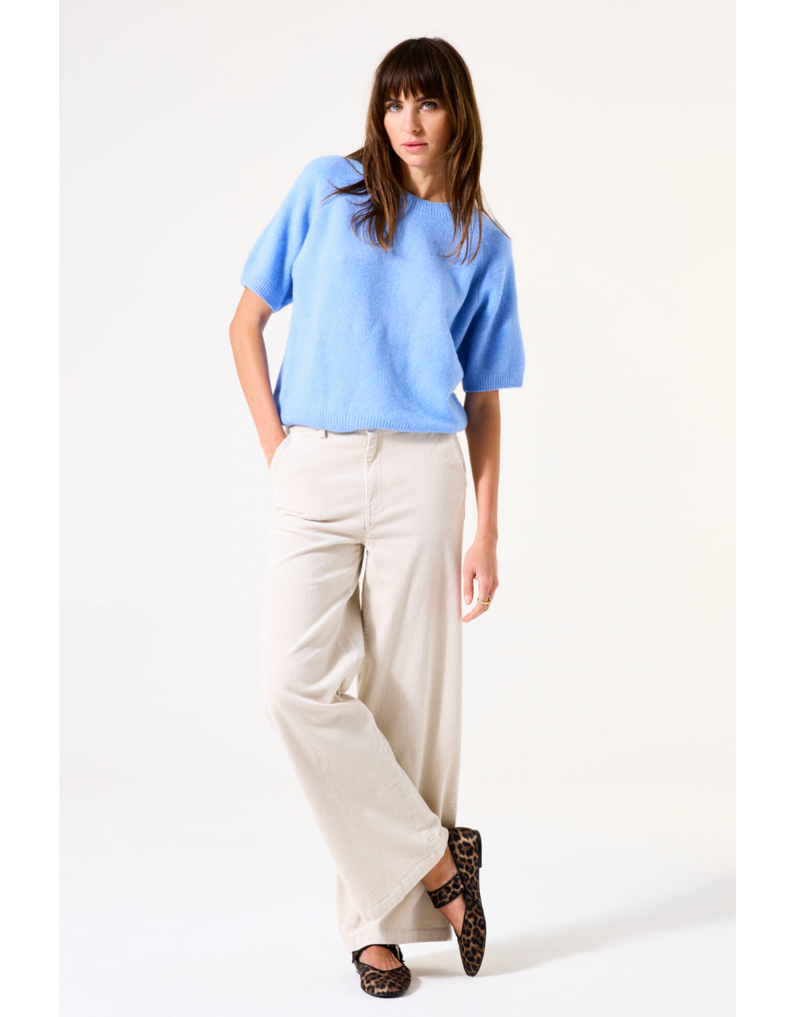 Garcia Garcia - Wide Leg Corduroy Pants (Whitecap)