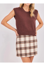 Sadie & Sage Sadie & Sage - Manhattan Hush Plaid Mini Skirt (Cream)