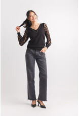 Papillon Papillon - V Neck Sweater with Polka Dot (Black)