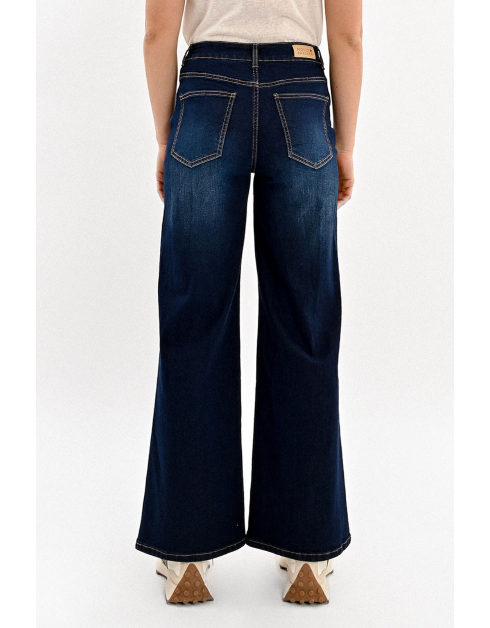 Molly Bracken Molly Bracken - High Waisted Wide leg jeans (Denim Dark Blue)