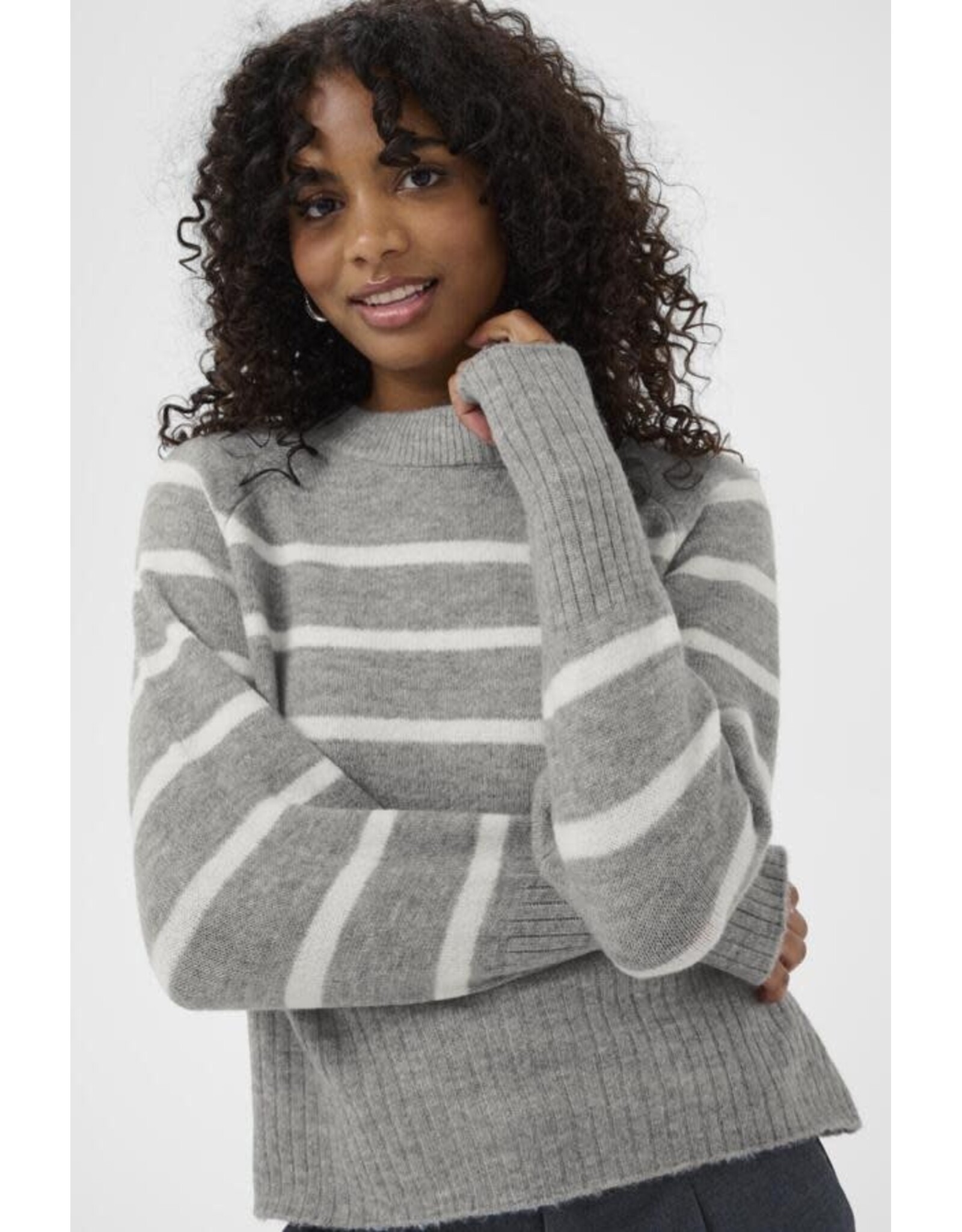 Kaffe Kaffe - Erin Knit Pullover (Light Grey Melange)