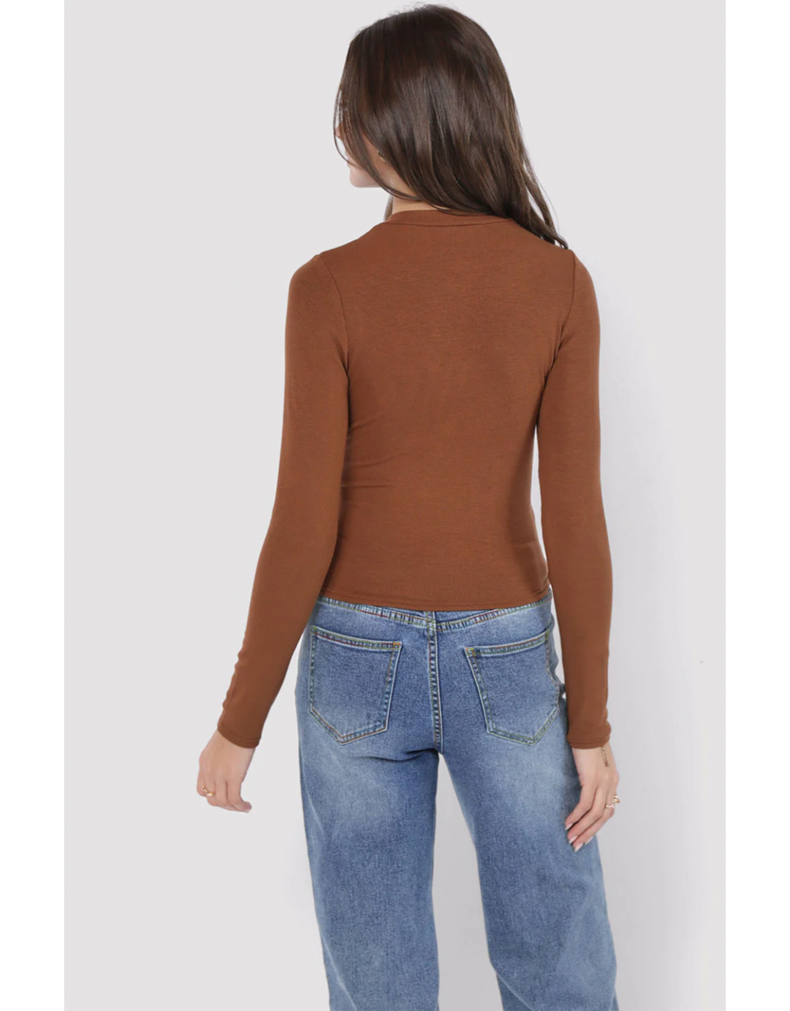 Sadie & Sage Sadie & Sage - Ronan Boat Neck Top (Dark Brown)