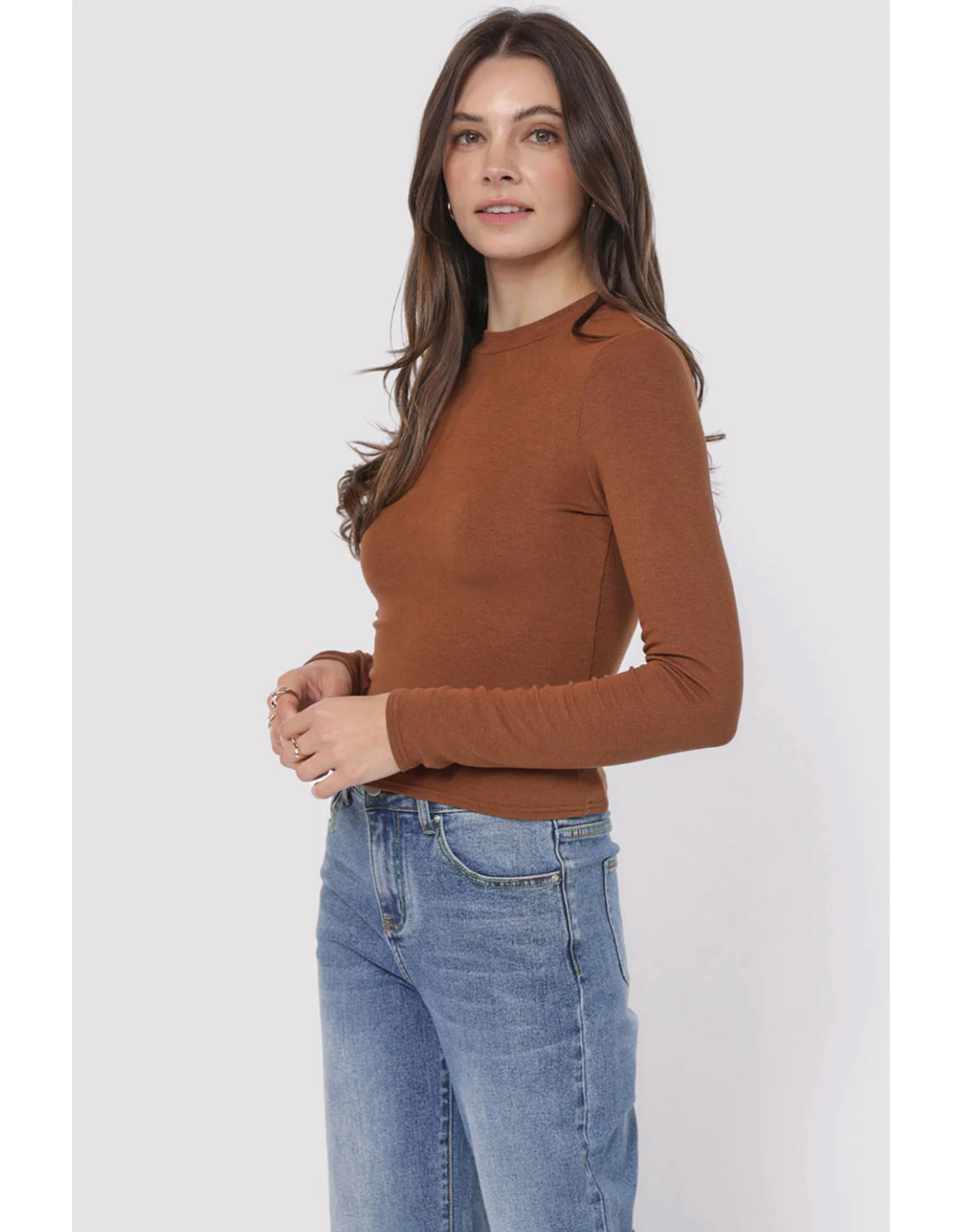 Sadie & Sage Sadie & Sage - Ronan Boat Neck Top (Dark Brown)