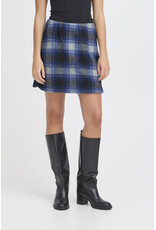 ICHI ICHI - Wooly Check Skirt (Navy Peony)