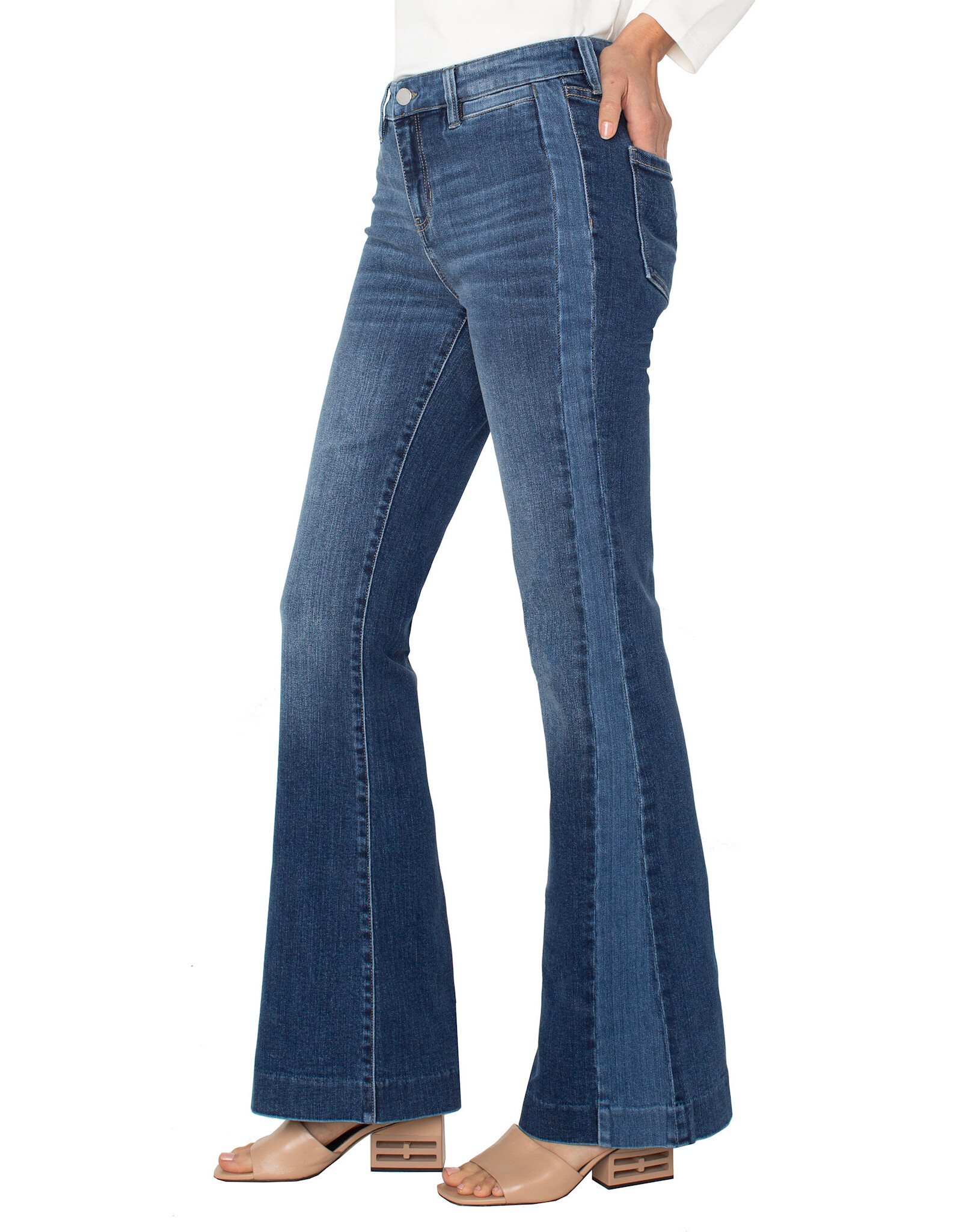 Liverpool Liverpool - Hannah Flare with blocking details 32" inseam (Ridgeley)