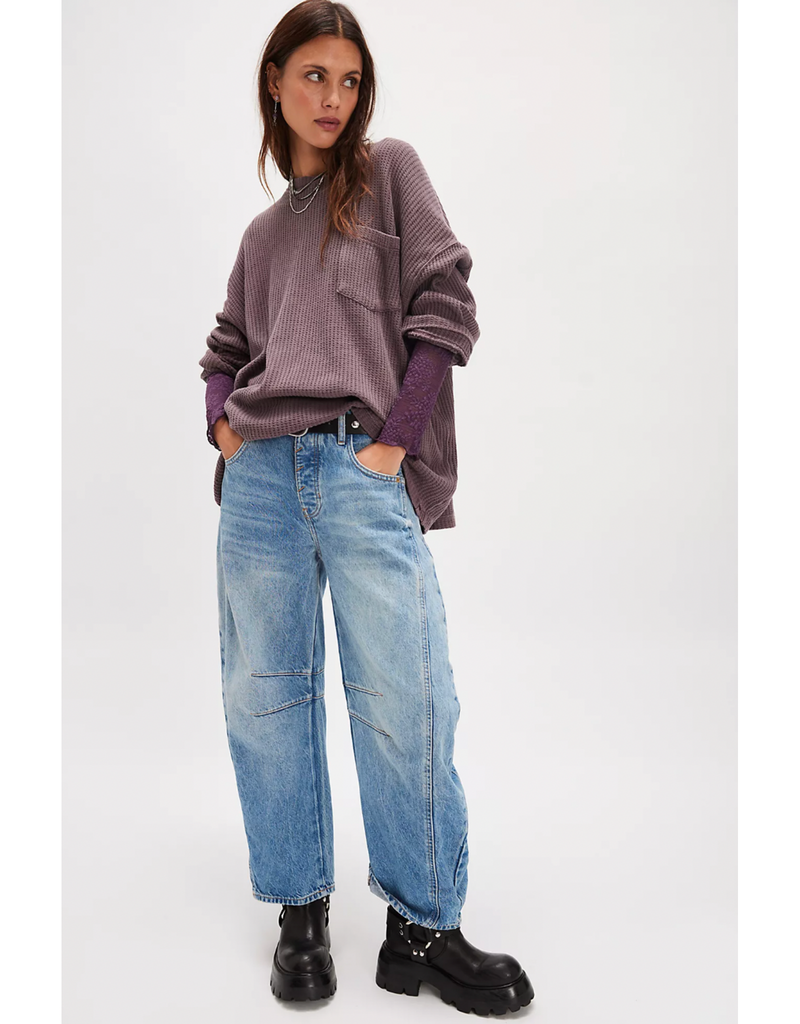 Free people Free People -  We The Free Dawson Pocket Thermal (Chocolate Grape)