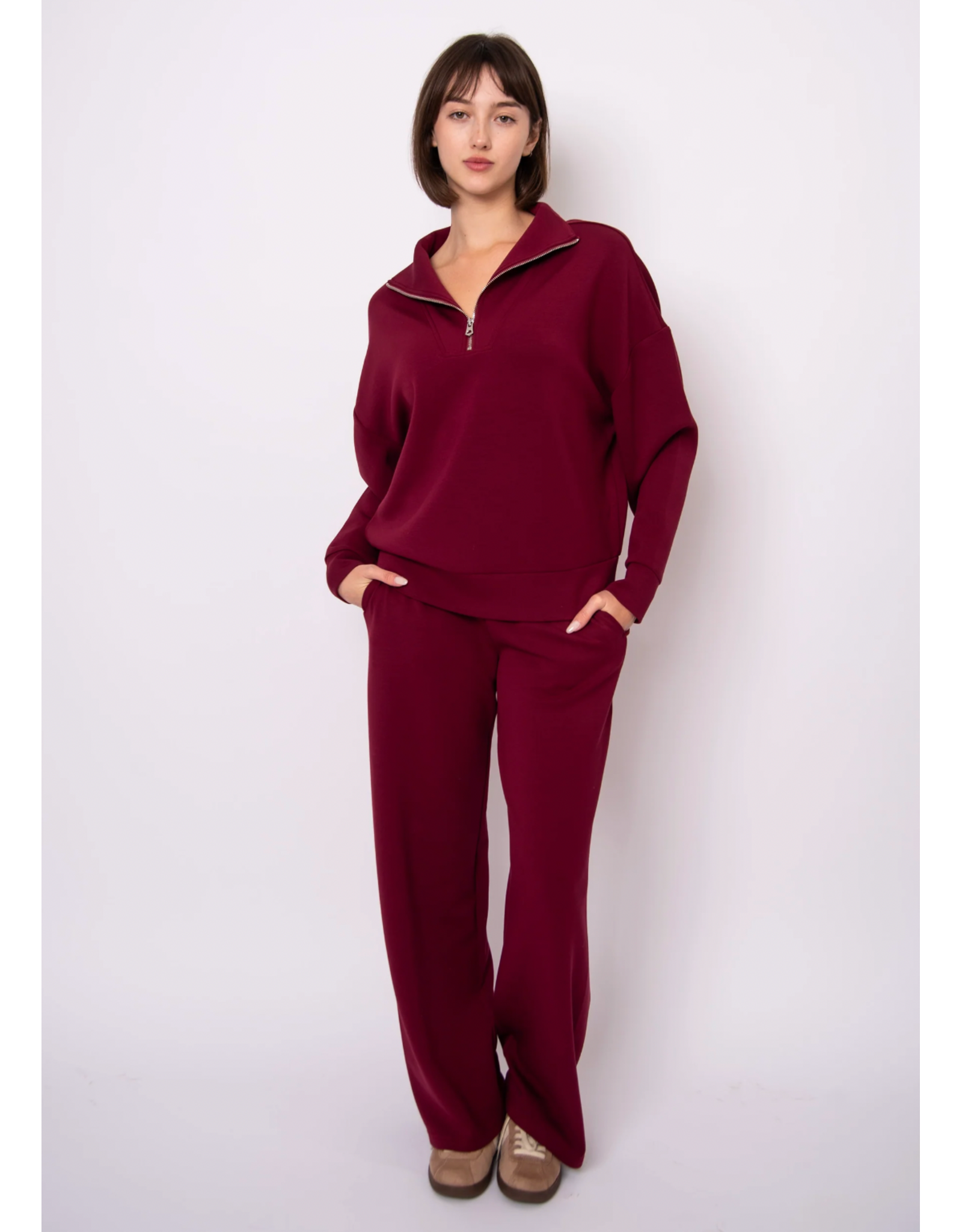 RD Style RD Style - Seanni Soft Knit Long Sleeve Half Zip (Oxblood)