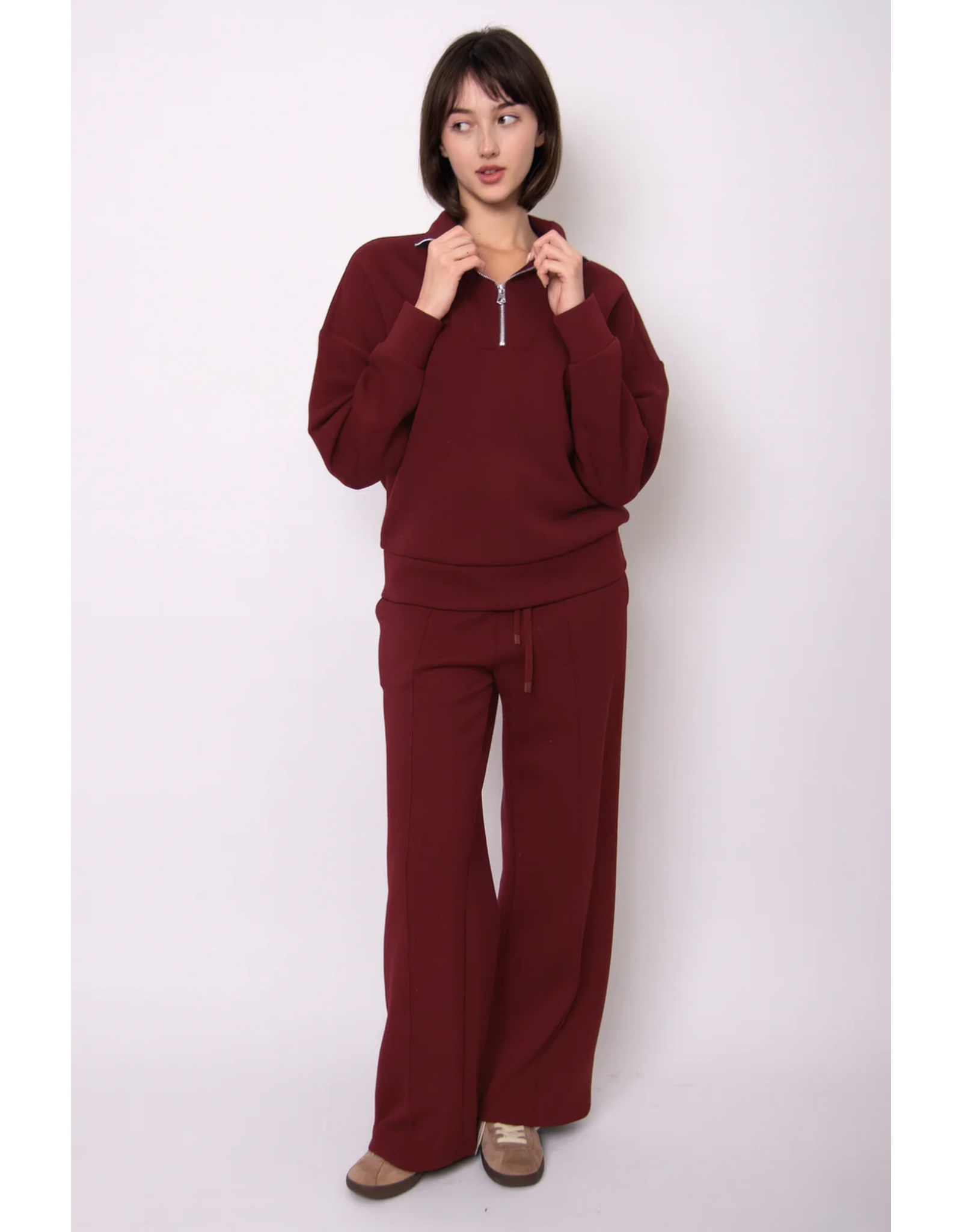 RD Style RD Style - Seanni Soft Knit Long Sleeve Half Zip (Oxblood)