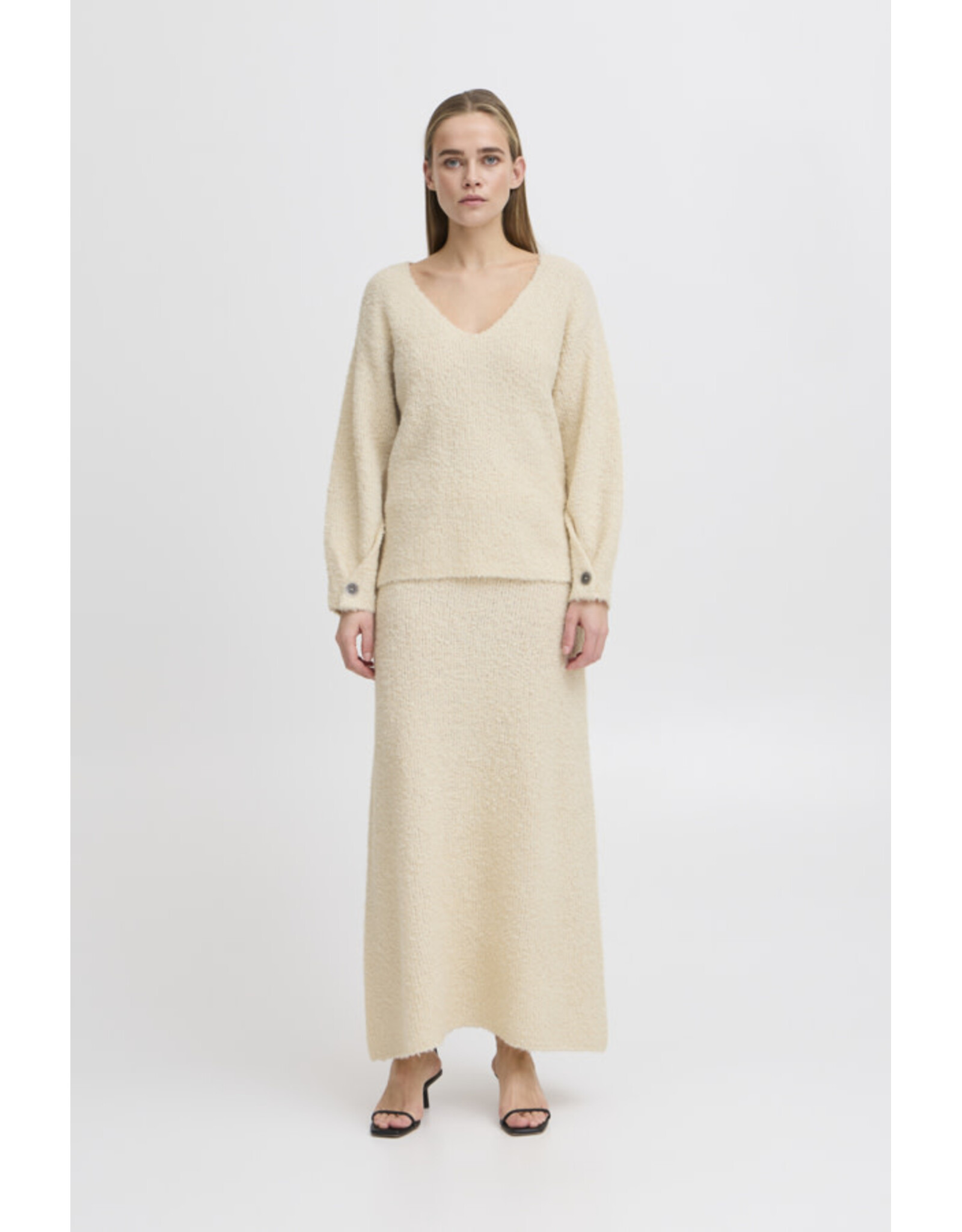 ICHI ICHI - Loucle V Neck Pullover (Birch)