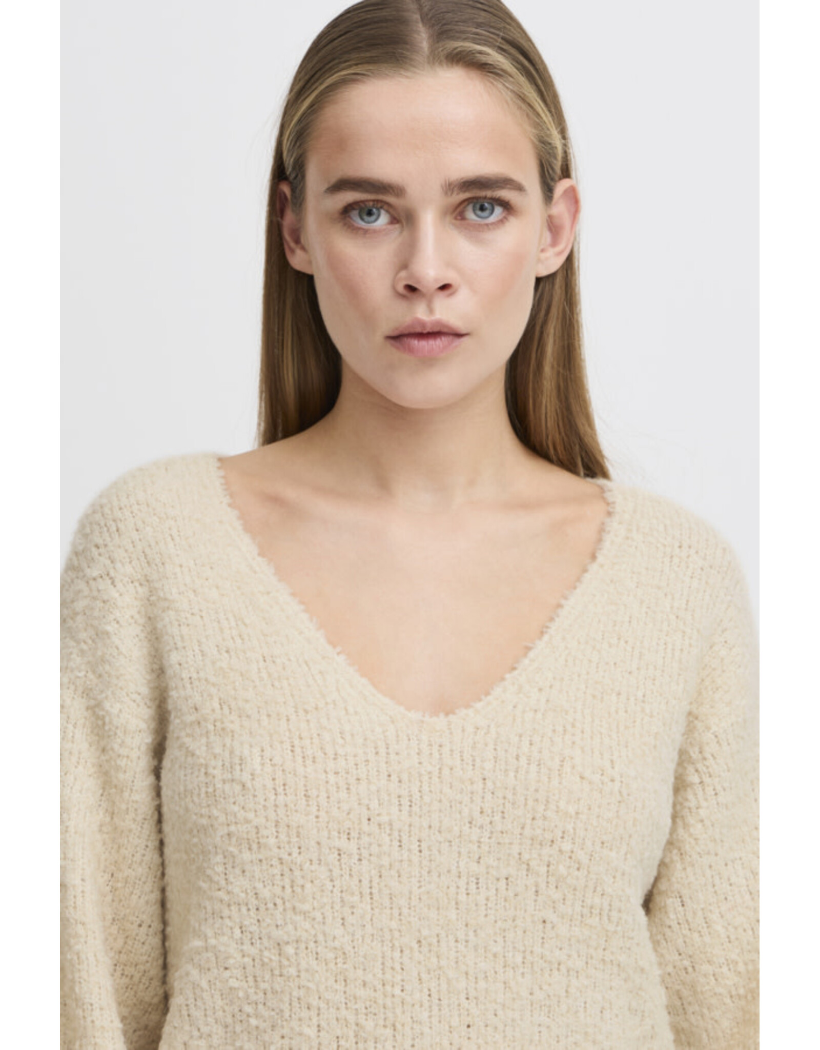 ICHI ICHI - Loucle V Neck Pullover (Birch)