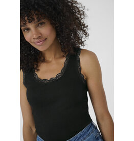 Kaffe Kaffe - Omi Lace Trim Tank (Black Deep)
