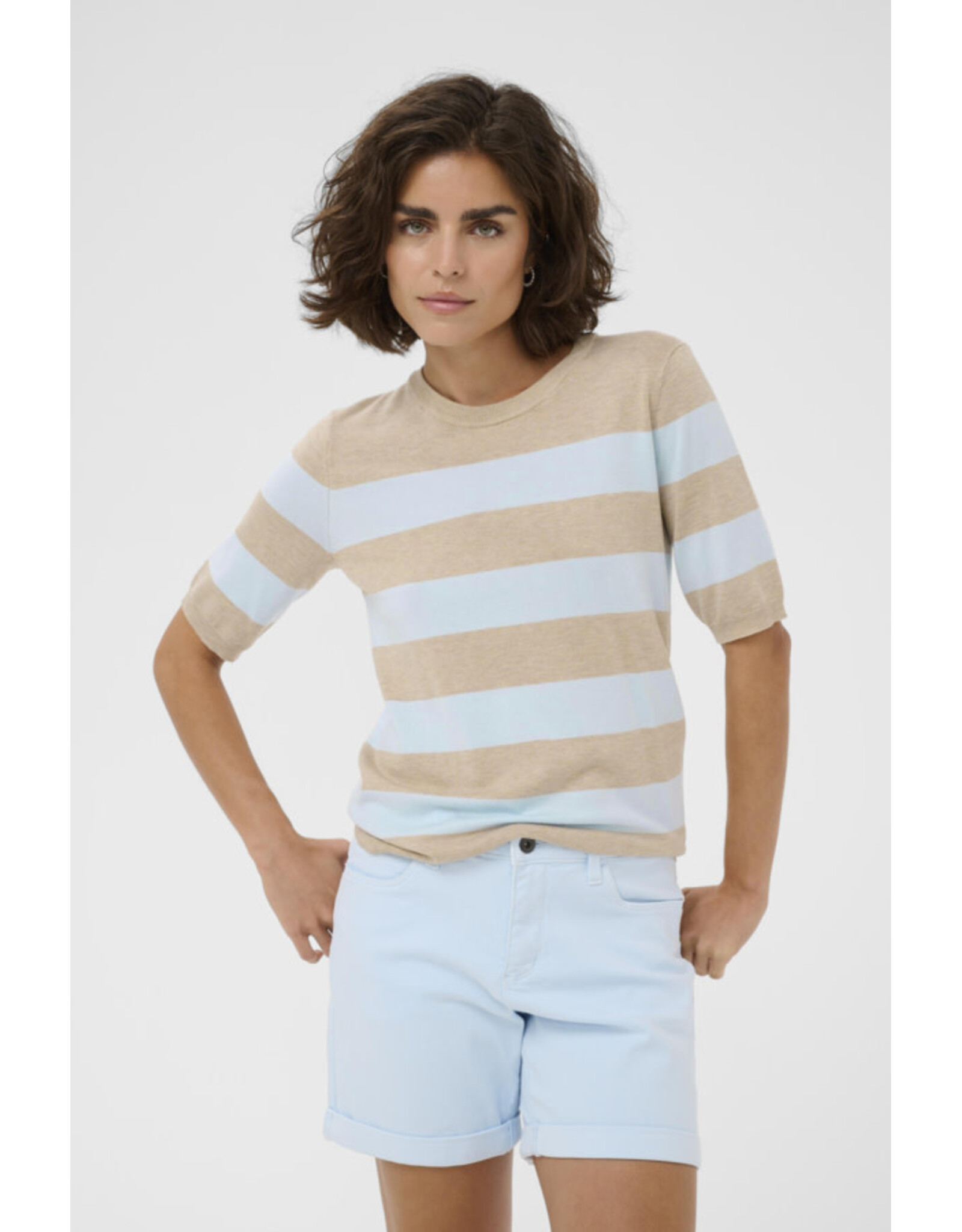Kaffe Kaffe - Lizza stripe (Feather / Light Blue)