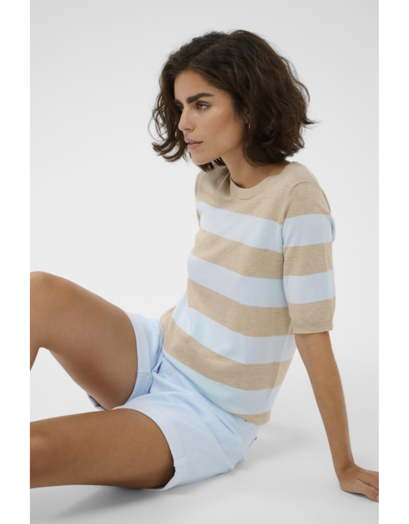 Kaffe Kaffe - Lizza stripe (Feather / Light Blue)