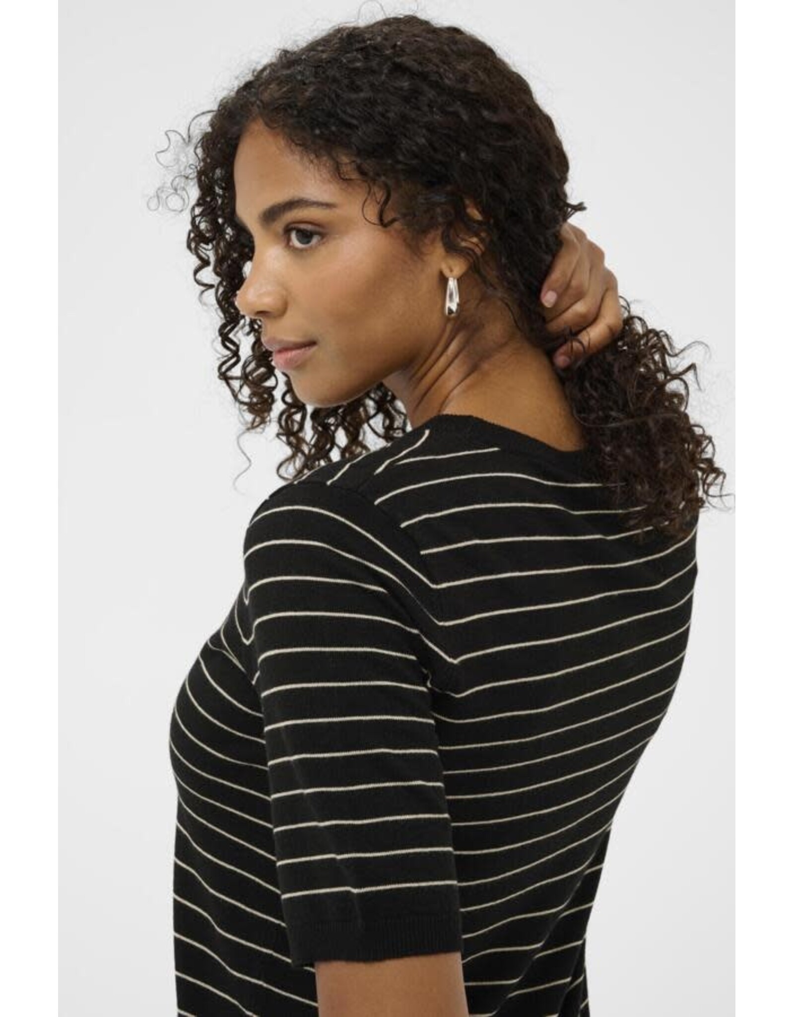 Kaffe Kaffe - Lizza stripe (Black / Feather Grey)