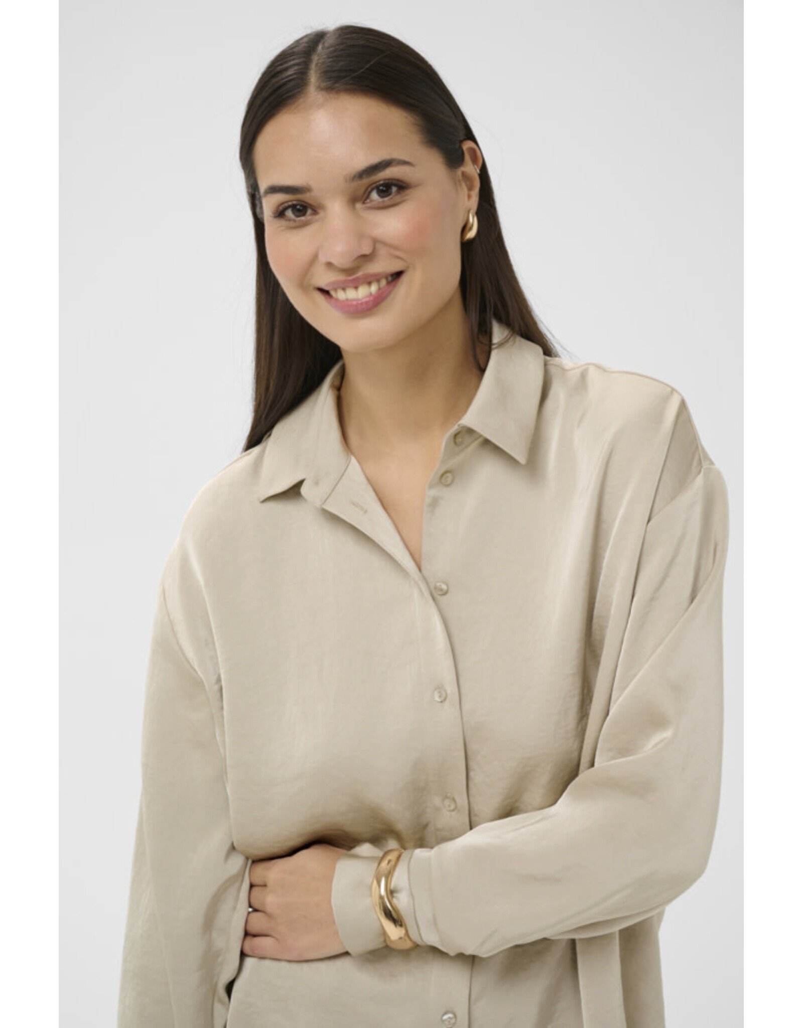 Kaffe Kaffe - Rory Button Up (Feather Grey)