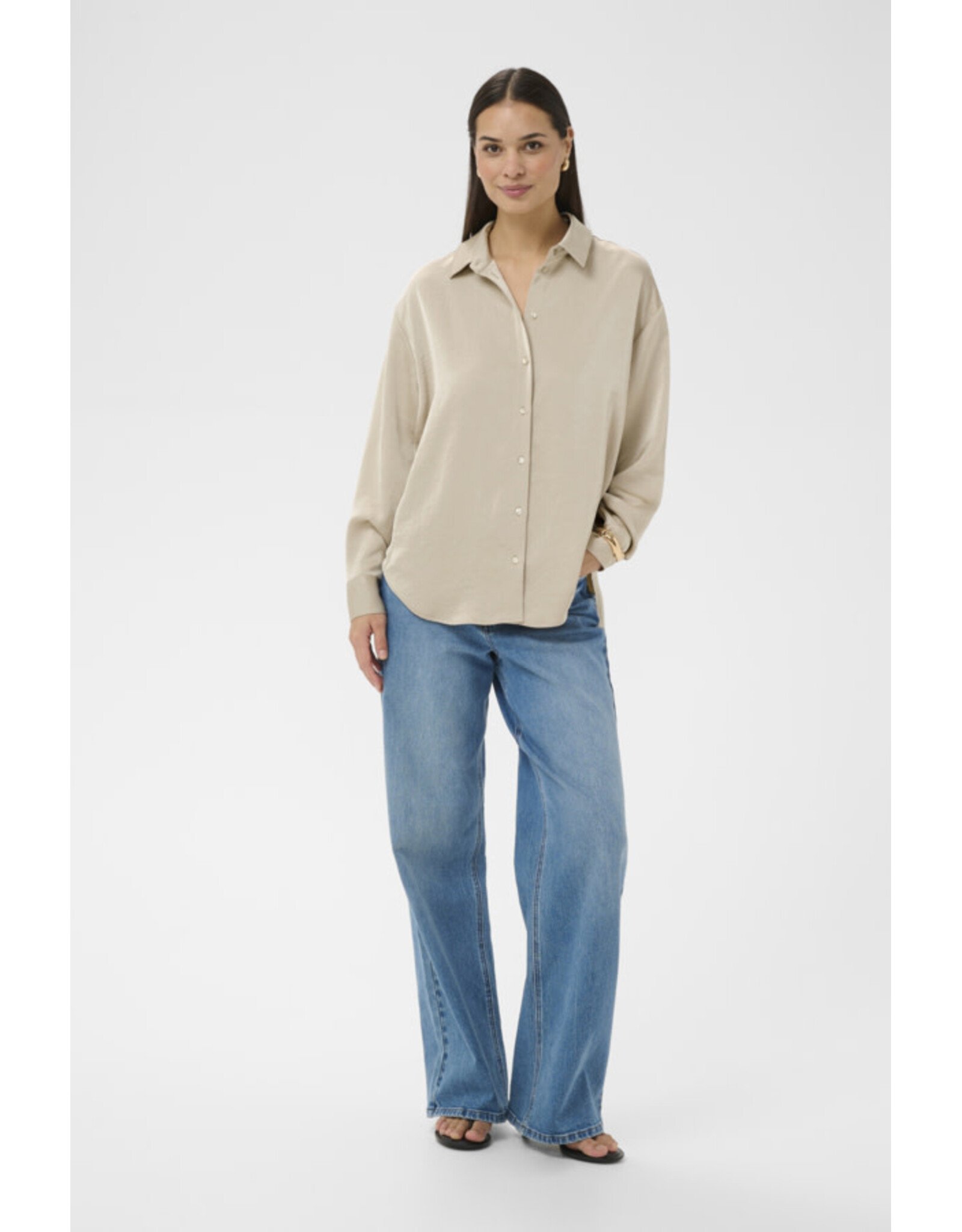 Kaffe Kaffe - Rory Button Up (Feather Grey)