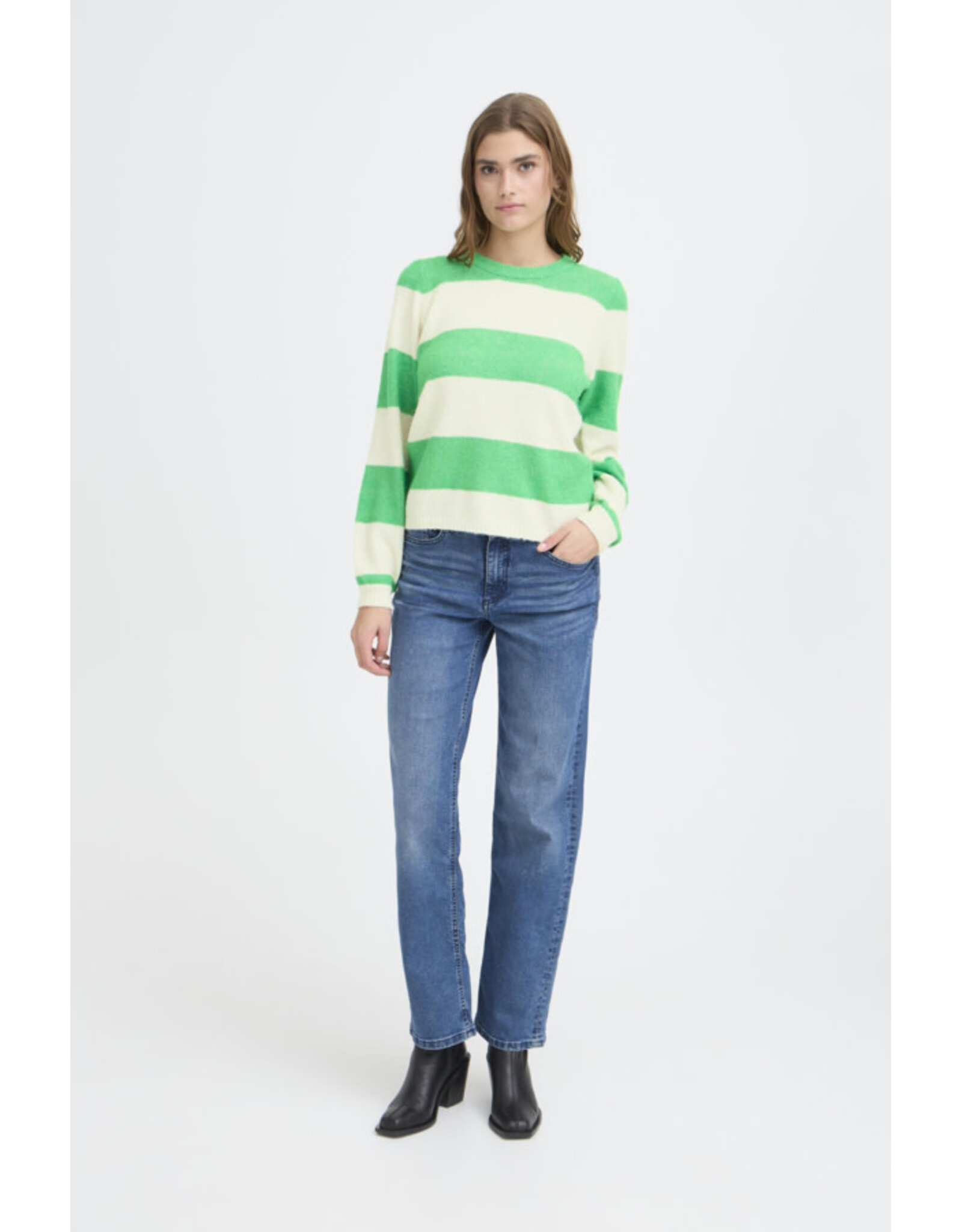 ICHI ICHI - Dusty Striped Pullover (Kelly Green)