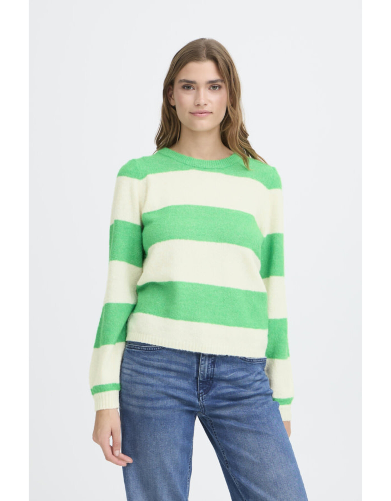 ICHI ICHI - Dusty Striped Pullover (Kelly Green)