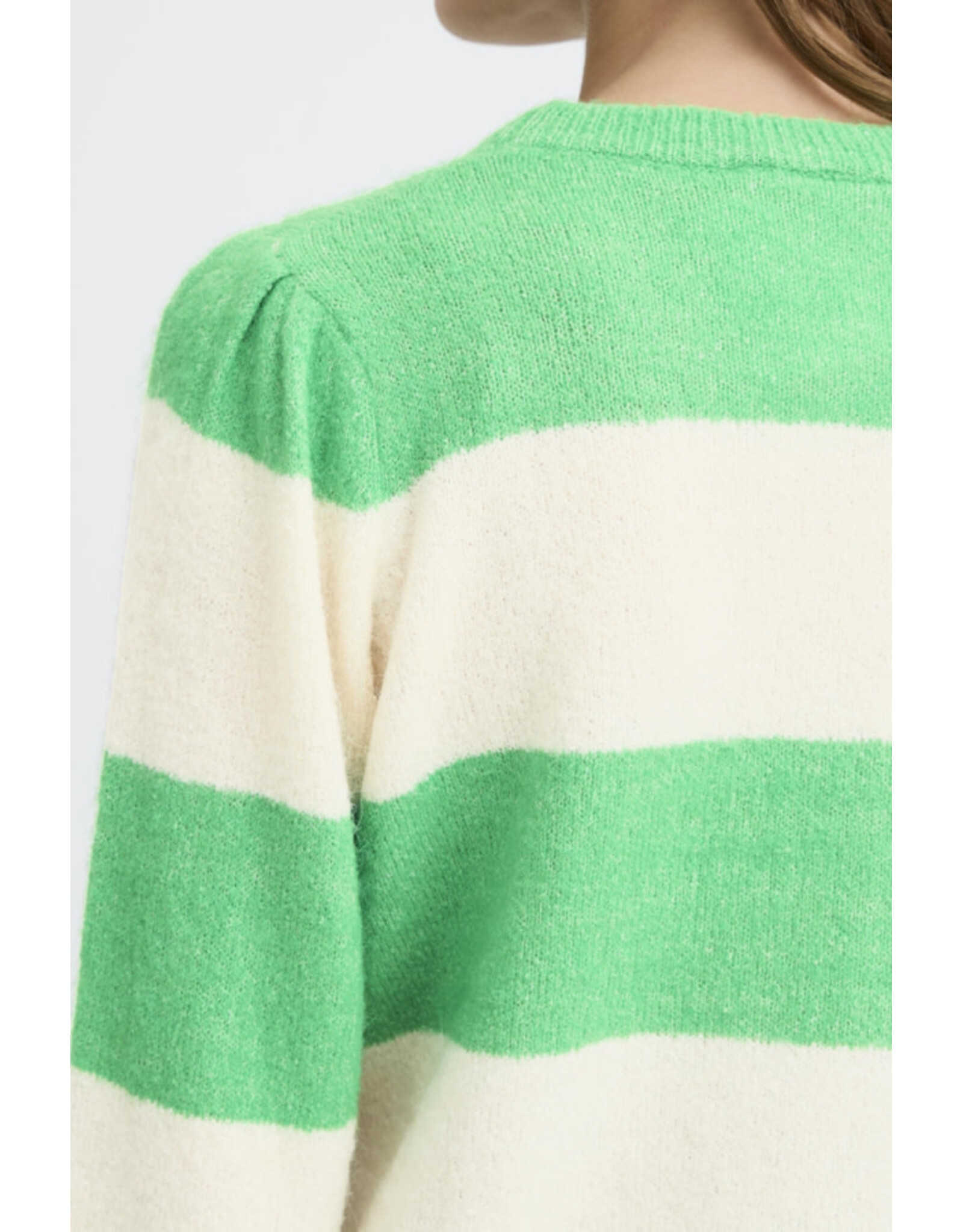 ICHI ICHI - Dusty Striped Pullover (Kelly Green)