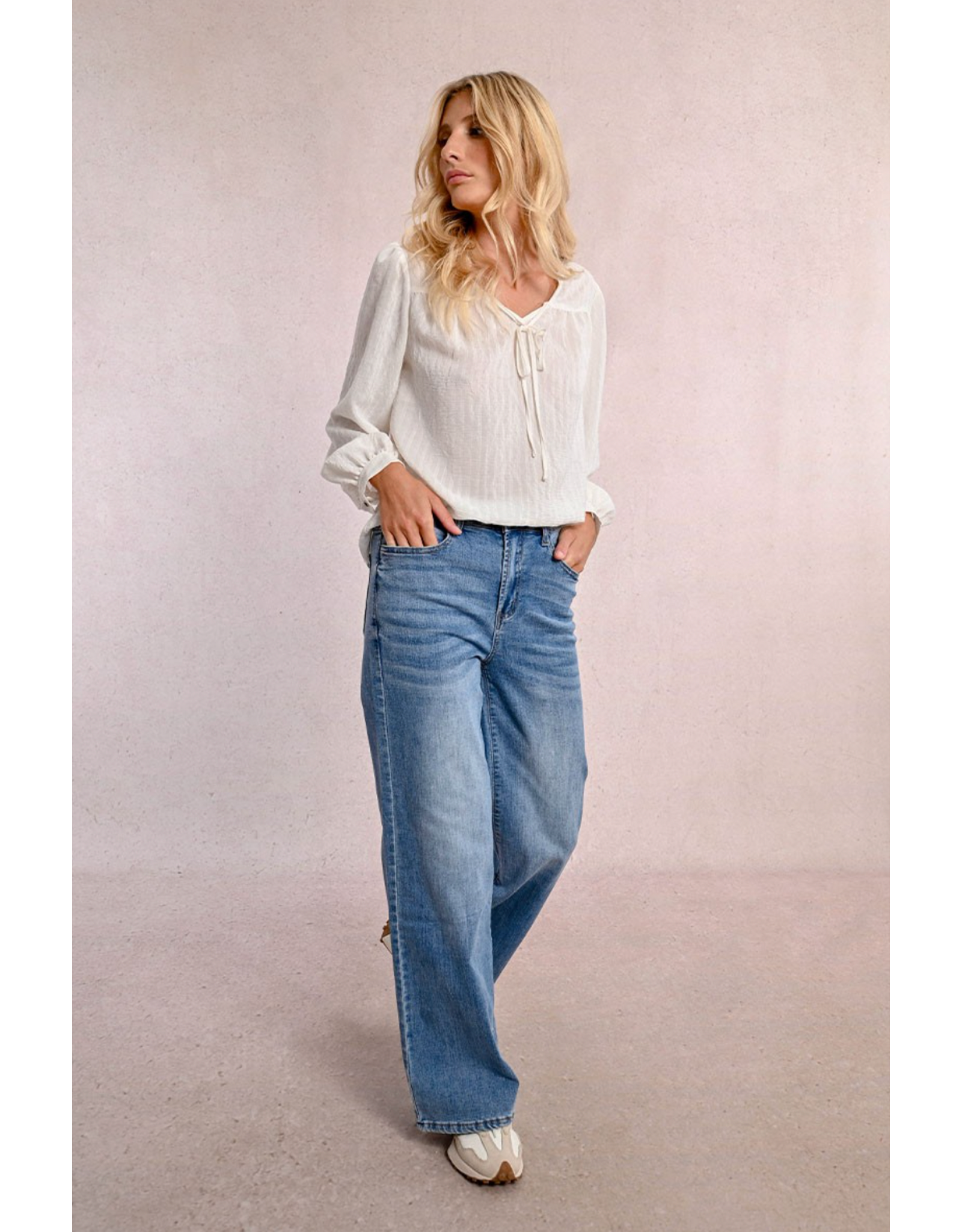 Molly Bracken Molly Bracken - High Waisted Wide leg jeans (Denim Blue)