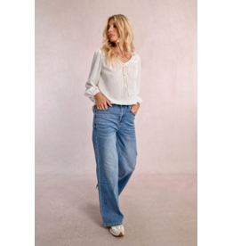 Molly Bracken Molly Bracken - High Waisted Wide leg jeans (Denim Blue)