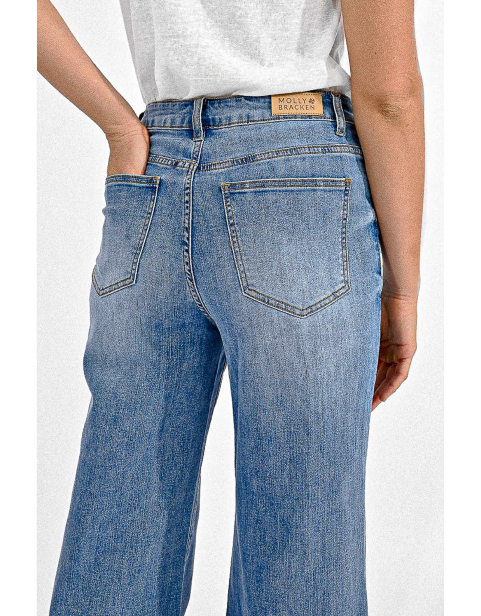 Molly Bracken Molly Bracken - High Waisted Wide leg jeans (Denim Blue)