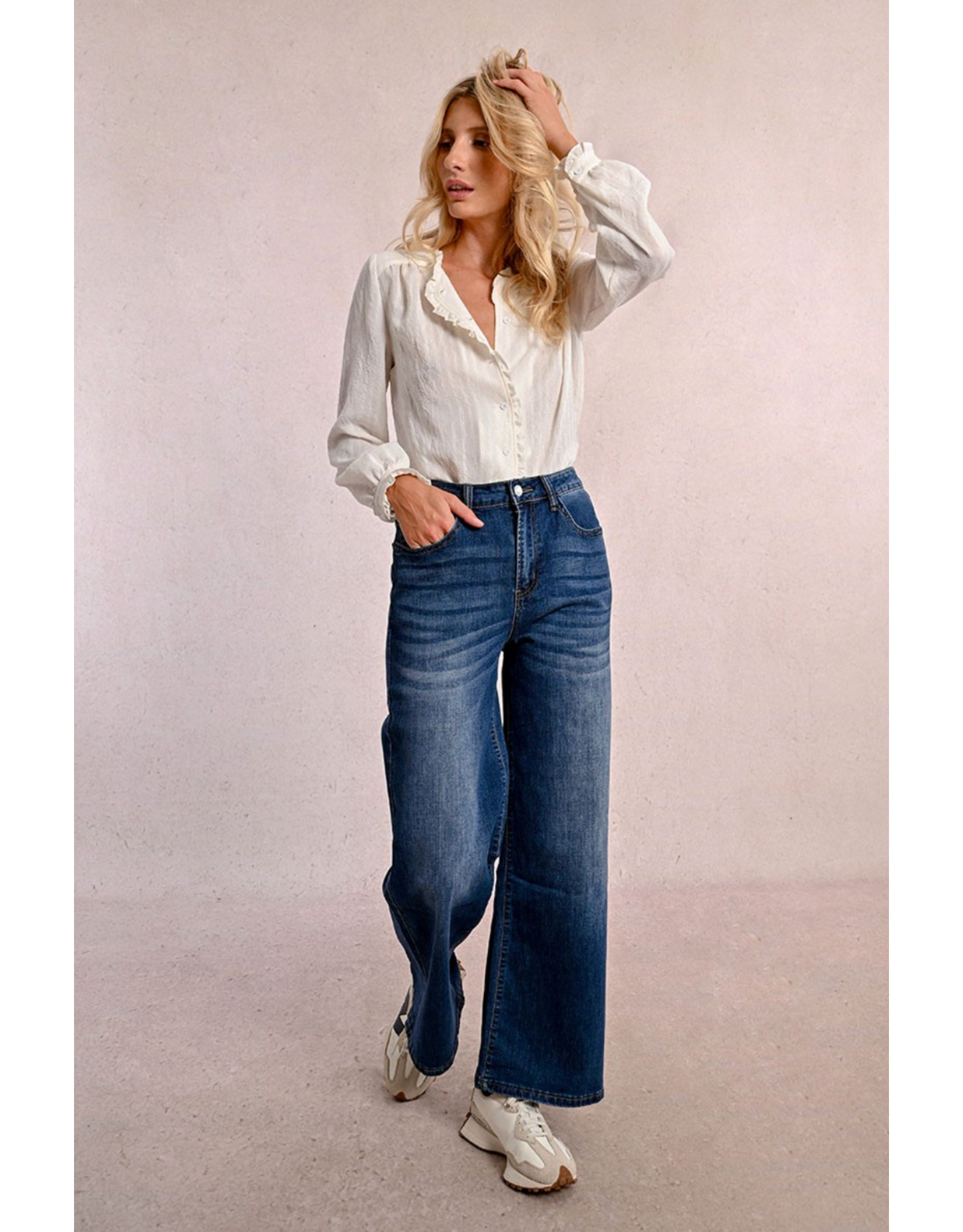 Molly Bracken Molly Bracken - High Waisted Wide leg jeans (Brut)