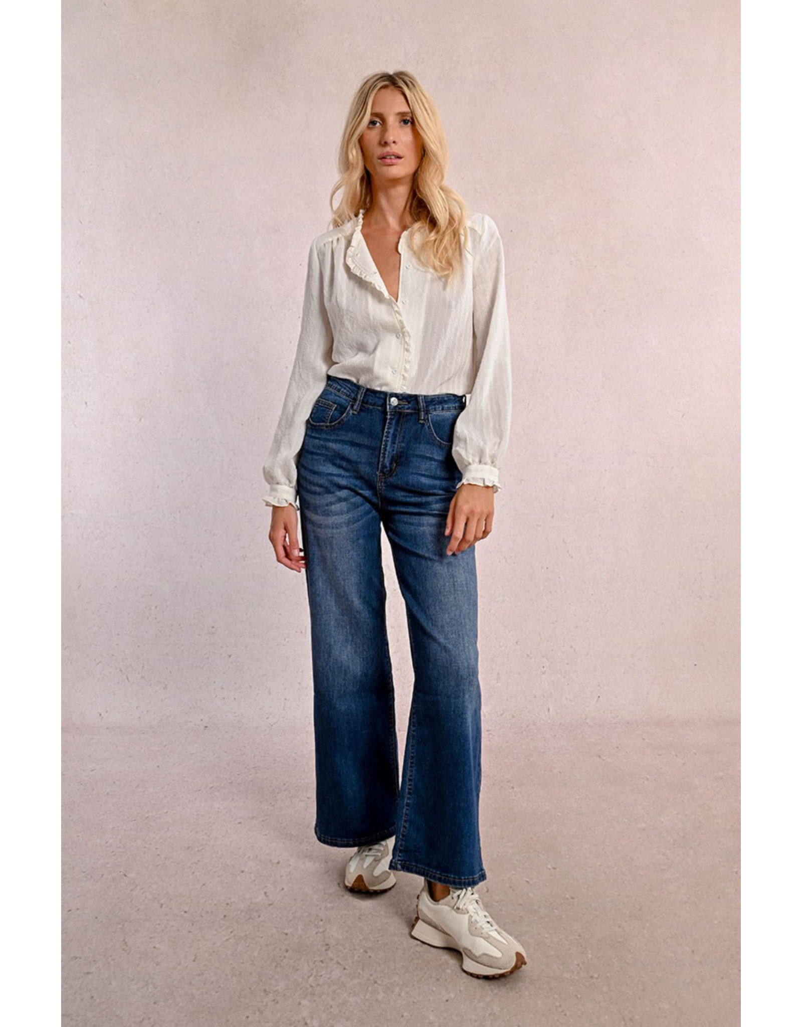 Molly Bracken Molly Bracken - High Waisted Wide leg jeans (Brut)