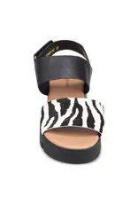 Django and Juliette Django & Juliette - Runar Platform Sandal (Zebra / Blk / Pony / Leather)