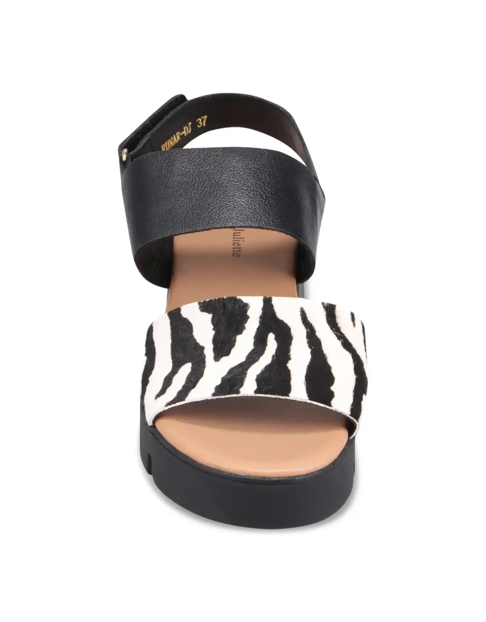 Django and Juliette Django & Juliette - Runar Platform Sandal (Zebra / Blk / Pony / Leather)