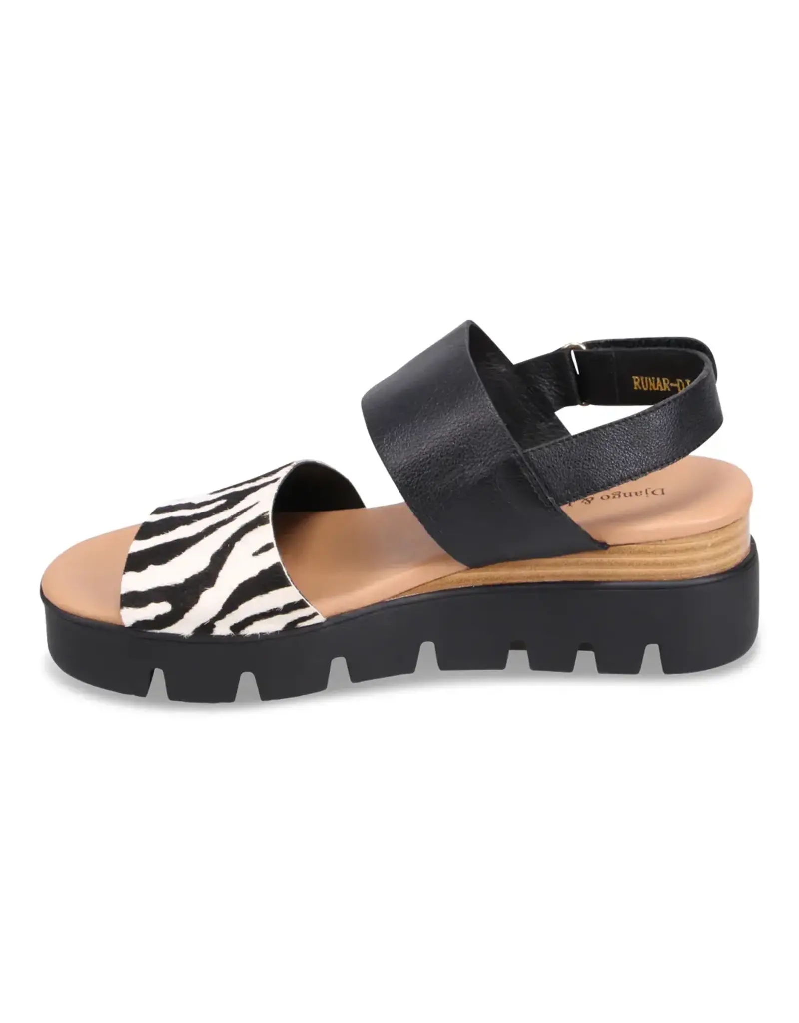 Django and Juliette Django & Juliette - Runar Platform Sandal (Zebra / Blk / Pony / Leather)