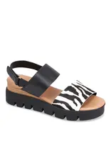 Django and Juliette Django & Juliette - Runar Platform Sandal (Zebra / Blk / Pony / Leather)