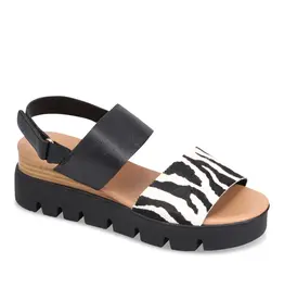 Django and Juliette Django & Juliette - Runar Platform Sandal (Zebra / Blk / Pony / Leather)