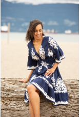 Papillon Papillon - Boho Print V Neck Dress (Navy)